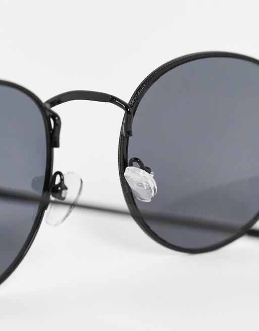 Black metal shop round sunglasses