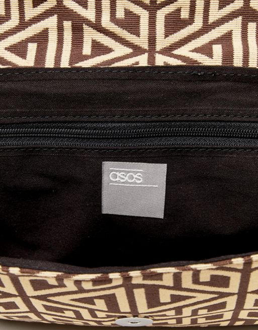 ASOS Design 90s Monogram Denim Shoulder Bag