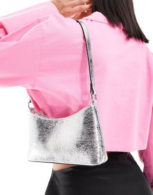 ASOS DESIGN 90s shoulder bag in silver