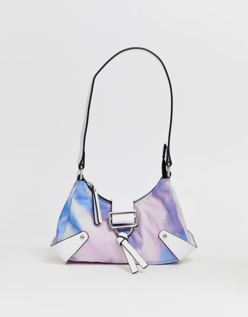 ASOS DESIGN 90s shoulder bag in tie dye print