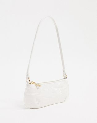 90 S Leather Shoulder Bag in White - The Row