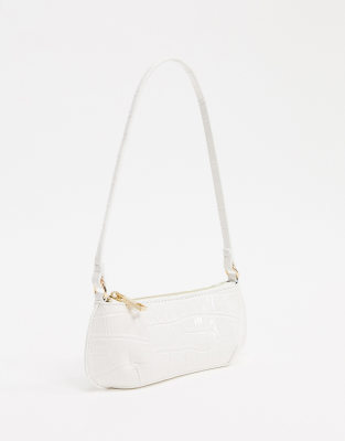 ASOS DESIGN 90s shoulder bag in white oversized croc | ASOS