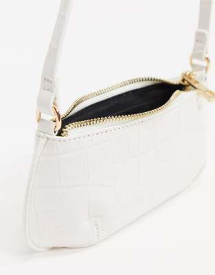 white croc shoulder bag