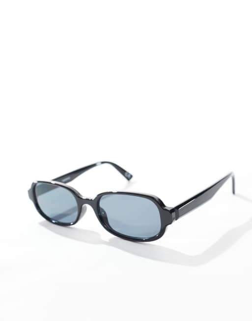 ASOS DESIGN 90s skinny square sunglasses in black with smoke lens, 2 of 3
