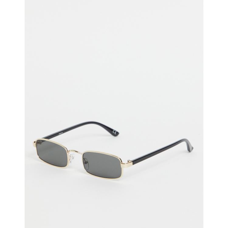 ASOS 90s Mini Rectangle Sunglasses in Metallic for Men