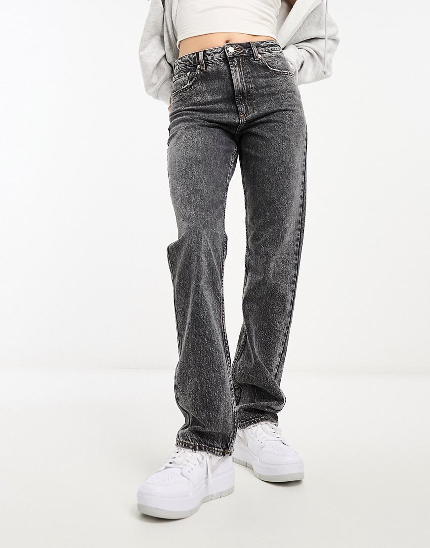 Asos Design 90s Straight Jean In Dark Gray
