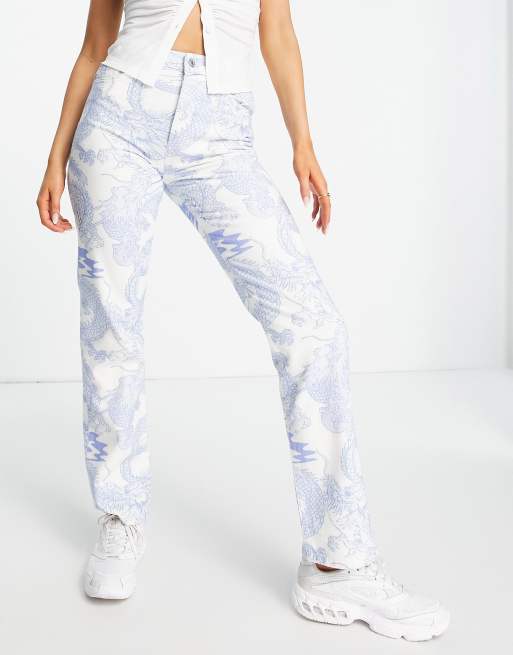 ASOS DESIGN 90's straight jean in dragon print