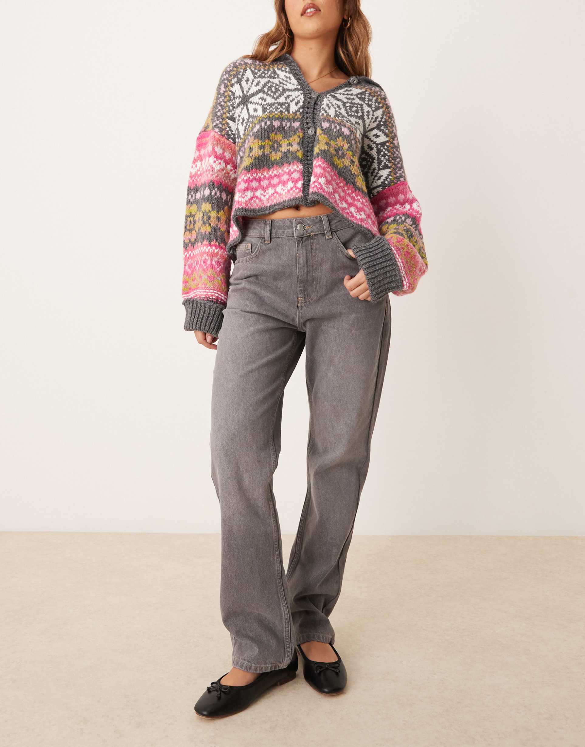 asos design 90s straight jean in gray wash