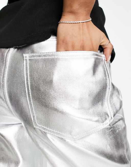 Silver best sale color pants