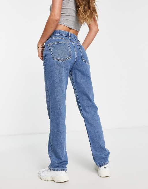 ASOS DESIGN 90's straight jean in mid blue