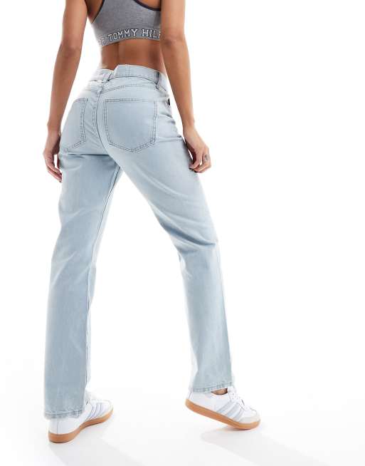 ASOS DESIGN 90s straight leg jeans in light blue