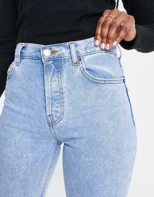 ASOS DESIGN 90's straight jean in vintage light blue with split hem