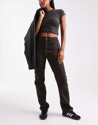 Asos Design 90s Straight Jeans In Brown