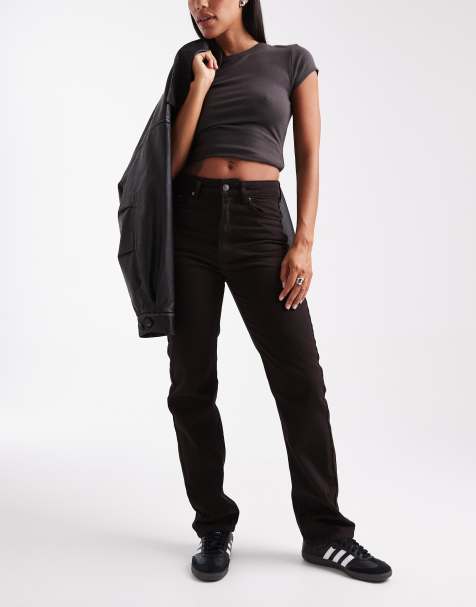 ASOS DESIGN 90s straight jeans in chocolate - view 1