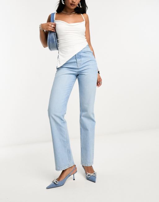 ASOS DESIGN 90s straight leg jeans in light blue