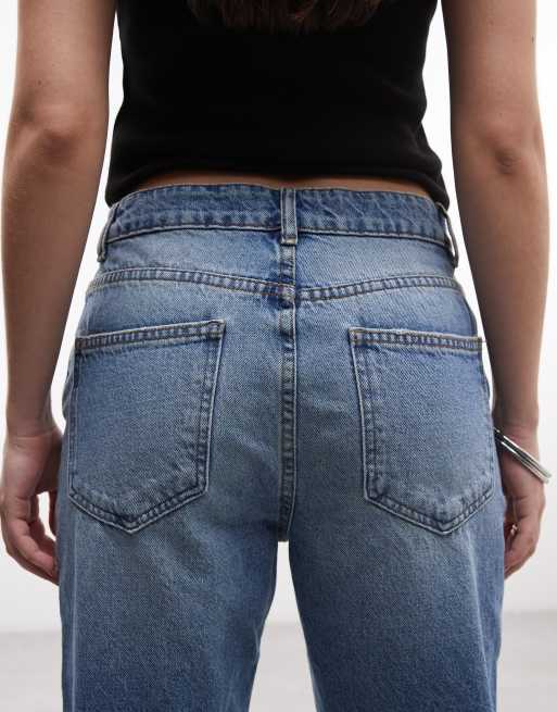 ASOS DESIGN 90s straight jeans in light midwash with rips, 5 of 5