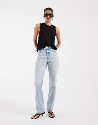 Asos Design 90s Straight Jeans In Blue