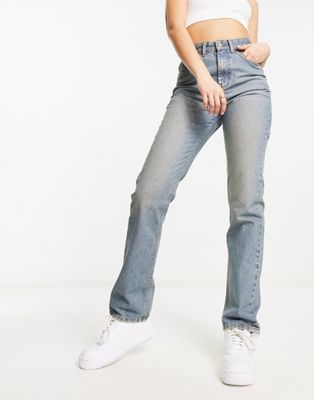 ASOS DESIGN 90S STRAIGHT JEANS IN TINTED BLUE