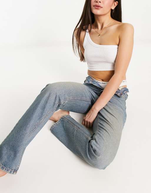 ASOS DESIGN 90s straight leg jeans in light blue