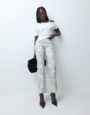 Asos Design 90s Straight Leg Jean In Multi