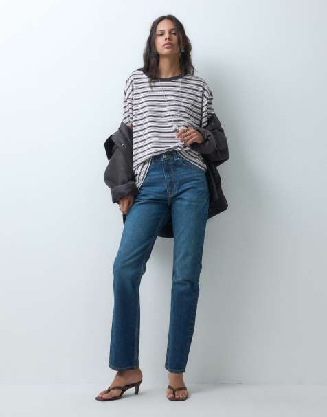 ASOS DESIGN 90s straight leg jeans in dark wash - view 1