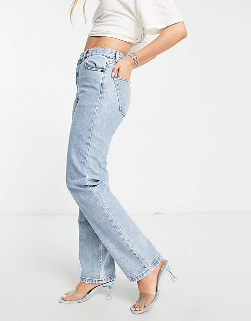 ASOS DESIGN 90s straight leg jeans in light blue | ASOS