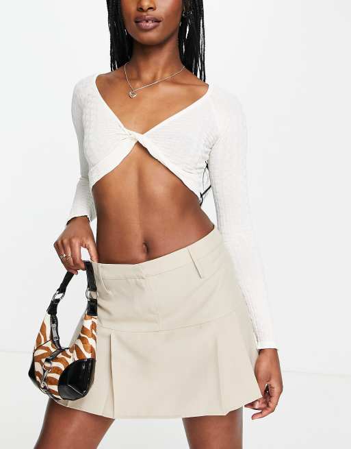 ASOS DESIGN 90s super micro mini skirt with pleats in twill in