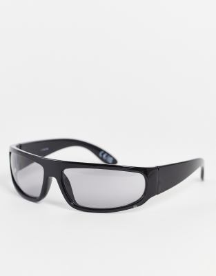 ASOS DESIGN ASOS DESIGN 90s wrap visor sunglasses in black