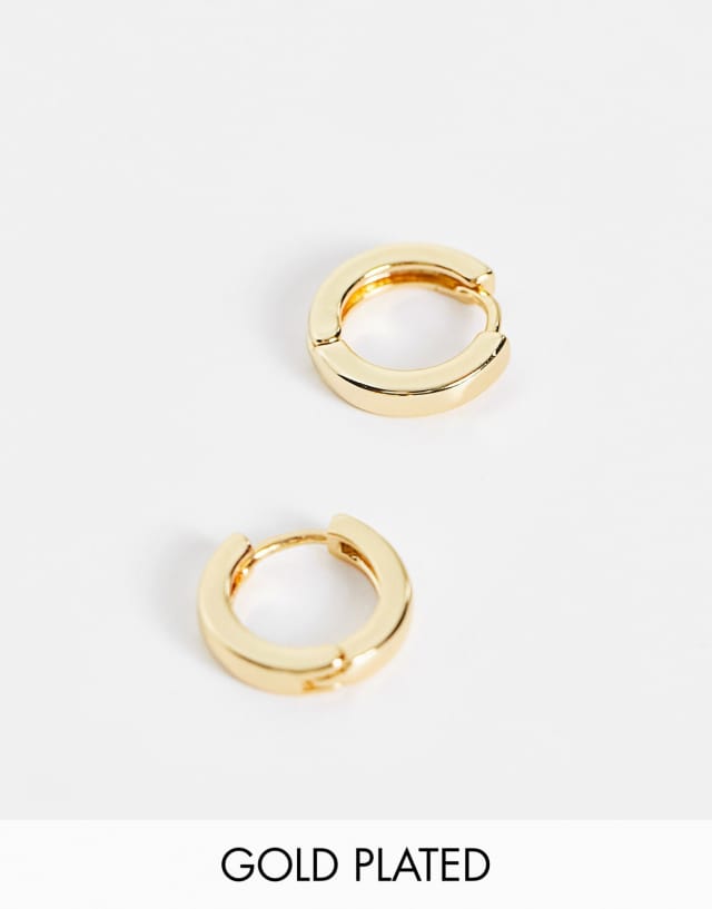 ASOS DESIGN 9mm hoop earrings in 14k gold plate