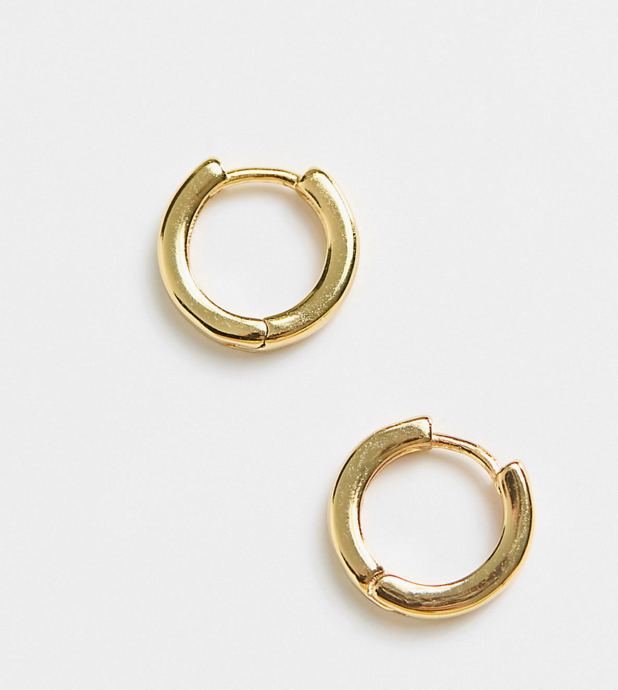 ASOS DESIGN 9mm hoop earrings in 14k gold plate