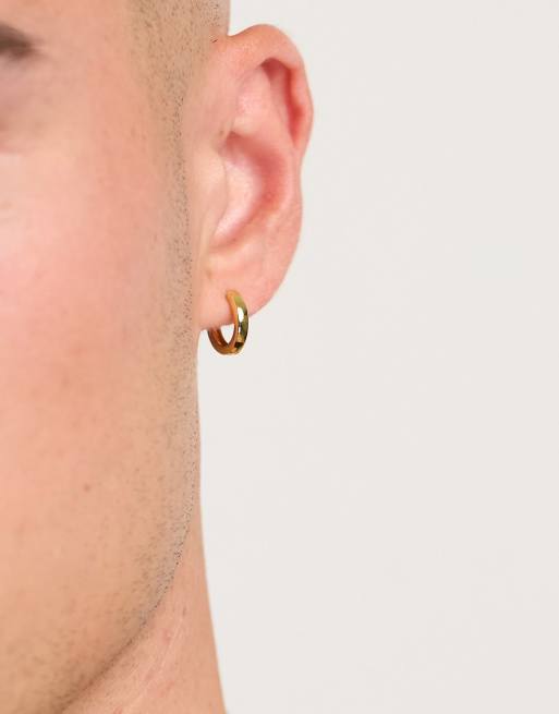 Solid gold deals mens hoop earring