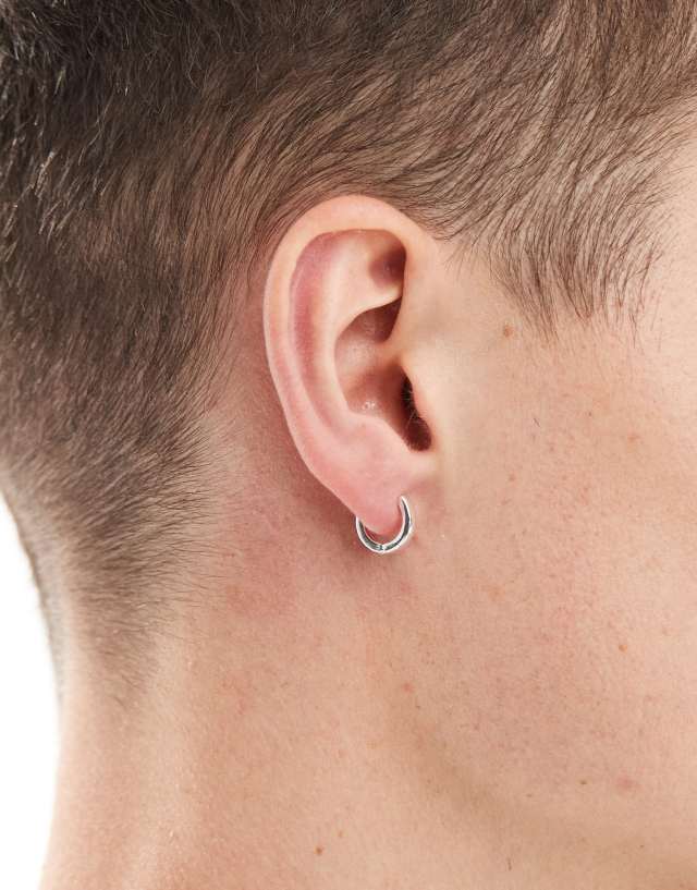 ASOS DESIGN 9mm hoop earrings in silver plate