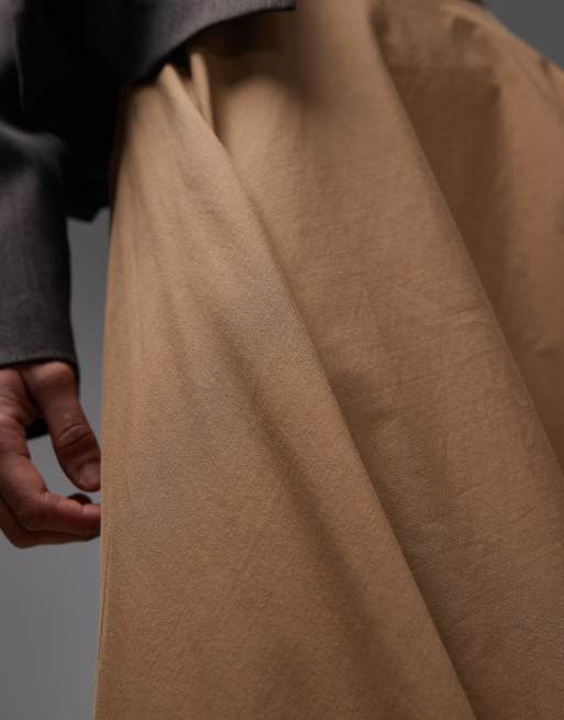 ASOS DESIGN a line circle maxi skirt in camel