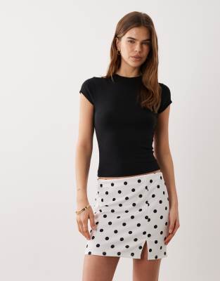 Asos Design A-line Mini Skirt With Slit Detail In Black