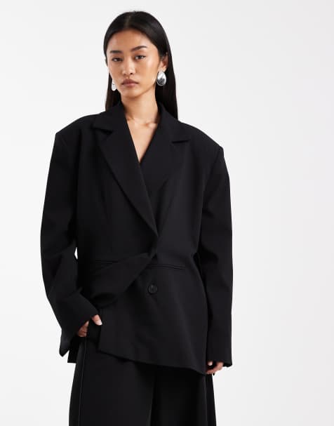 ASOS DESIGN A line oversized blazer in black