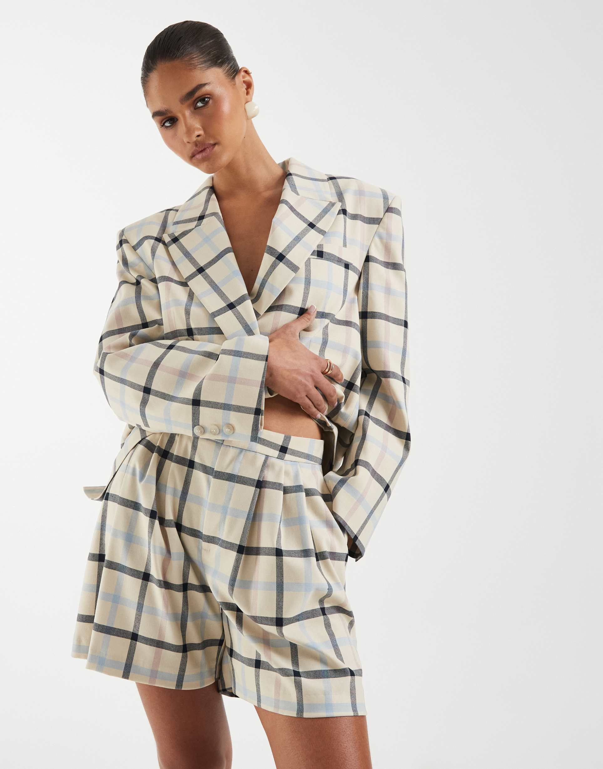 asos design a-line pleated tailored shorts