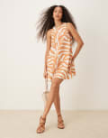 [ASOS DESIGN] ASOS DESIGN a line racer mini dress in zebra print-Multi 12 Neutral zebra print
