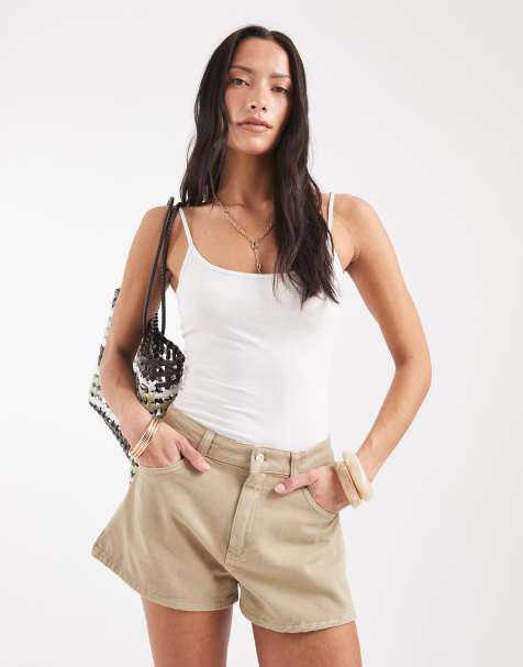 ASOS DESIGN a-line shorts in sand wash (part of a set) - view 1