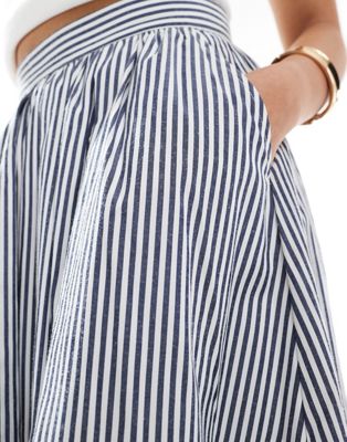 ASOS DESIGN a-line volume skirt in stripe