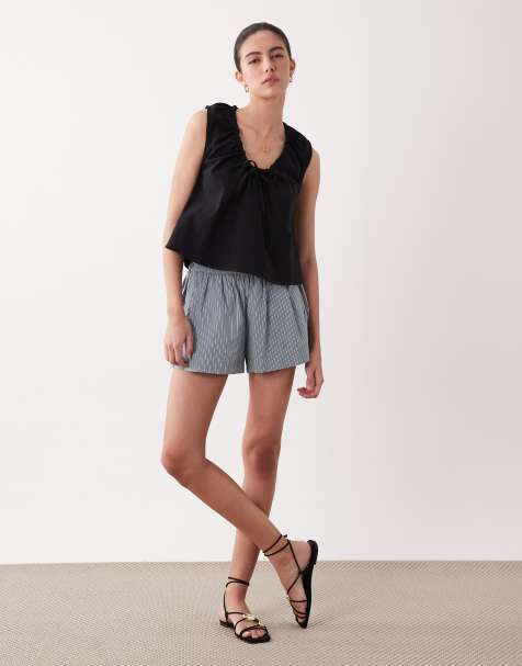 ASOS DESIGN - Aangerimpelde swingtop met rimpeleffect in wit - view 1