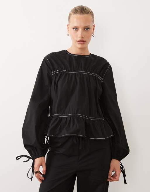 ASOS DESIGN - Co-ord set met broek met contrasterende stiksels, 2 van 3