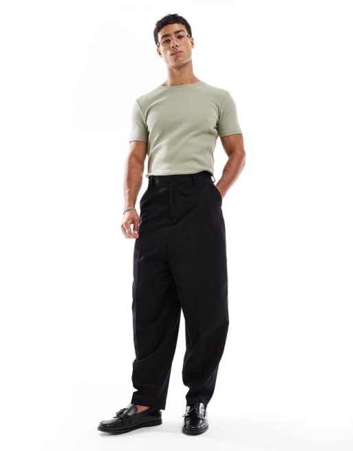 ASOS DESIGN - Aansluitend geribbeld T-shirt in kaki  , 3 van 4
