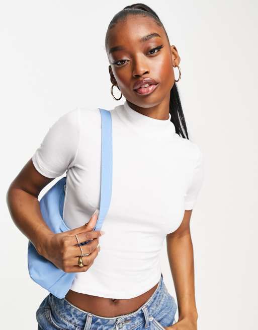 ASOS DESIGN - Aansluitend T-shirt met col in wit