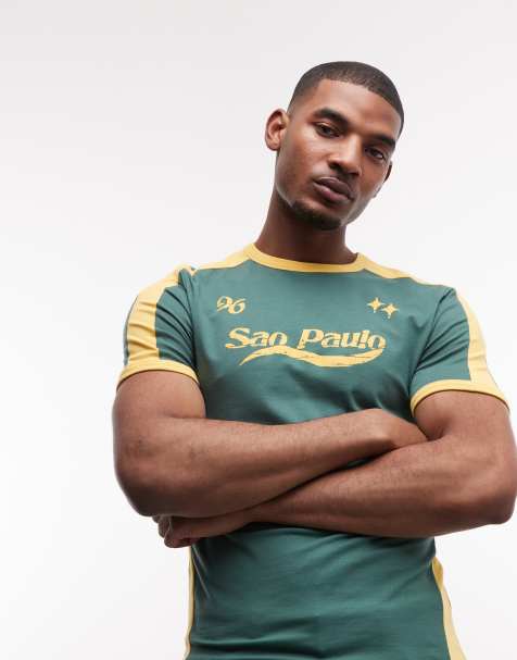 ASOS DESIGN - Aansluitend T-shirt met grafische voetbalprint in groen - view 1