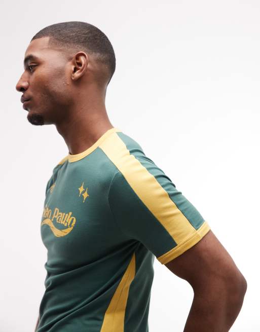 ASOS DESIGN - Aansluitend T-shirt met grafische voetbalprint in groen, 4 van 5
