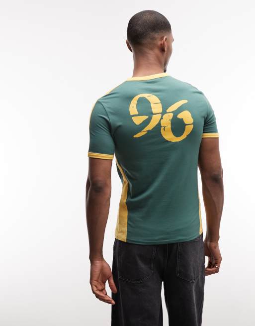 ASOS DESIGN - Aansluitend T-shirt met grafische voetbalprint in groen, 5 van 5