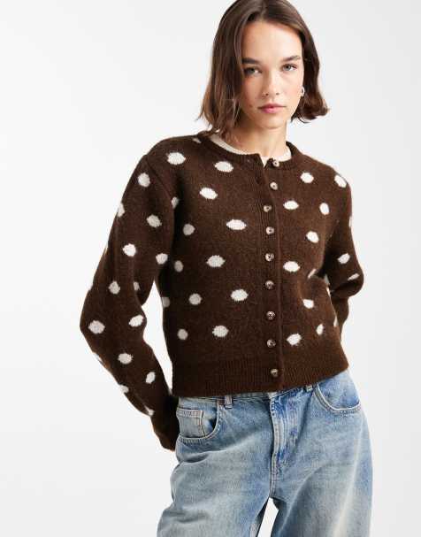 ASOS DESIGN - Aansluitend vest met stippen in bruin - view 1