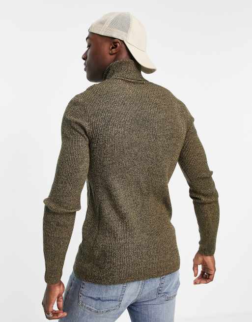 ASOS DESIGN - Aansluitende, geribbelde coltrui in bruin, 3 van 4