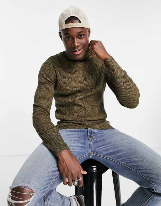 ASOS DESIGN - Aansluitende, geribbelde coltrui in bruin, 4 van 4