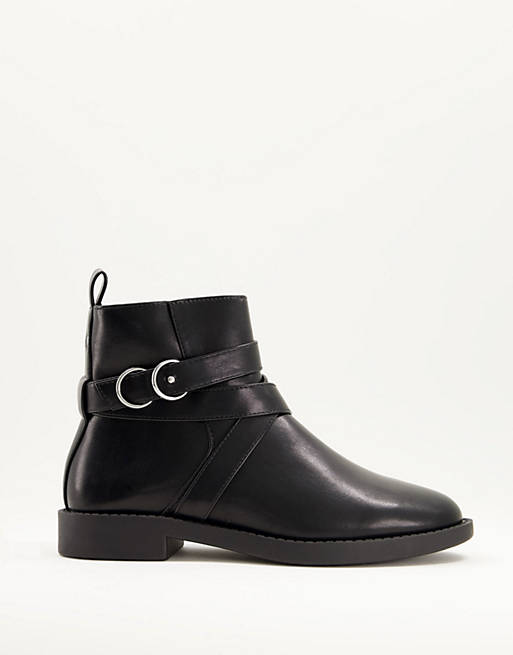 ASOS DESIGN Abby flat boots in black